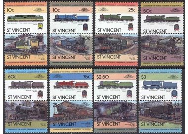 ST. VINCENT 1983 Treni, locomotive 16v MNH**