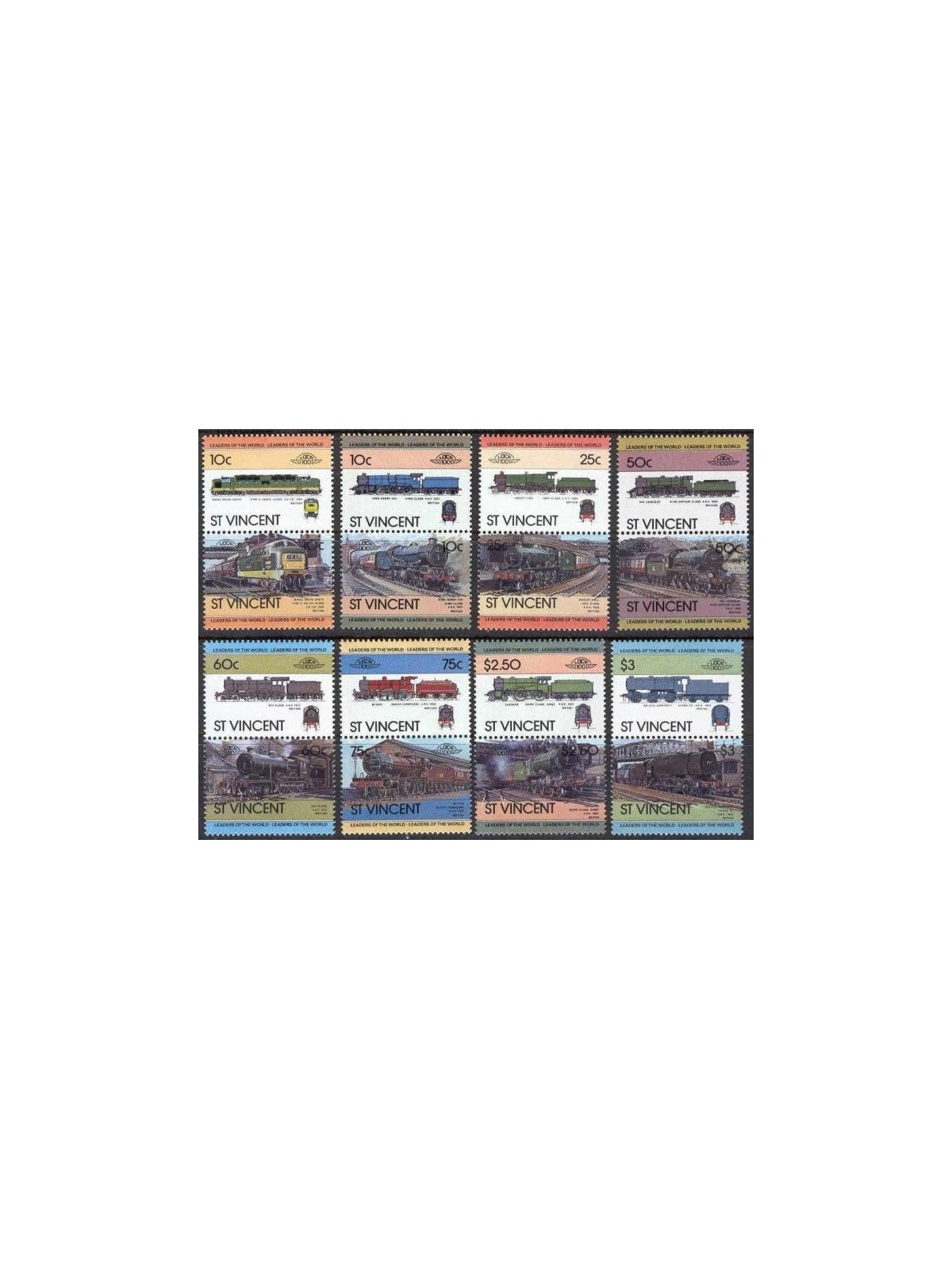 ST. VINCENT 1983 Trains, locomotives 16v MNH**