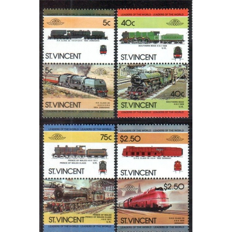 ST. VINCENT 1984 Trains, locomotives 8v MNH**