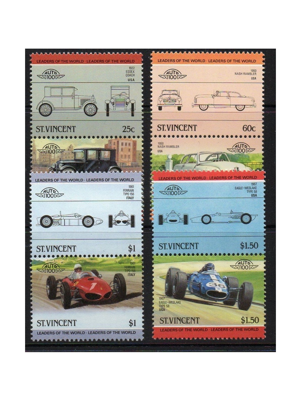 ST. VINCENT 1985 Cars - Automobiles 4th Series 4x2v MNH**