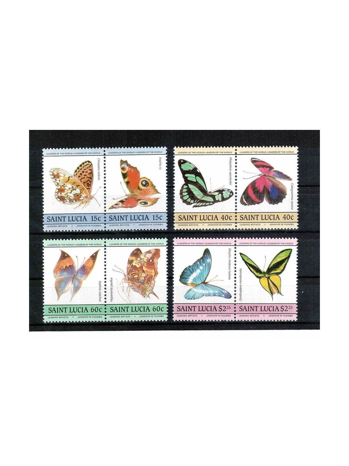 ST. LUCIA 1985 Farfalle - Butterflies 4x2v MNH**