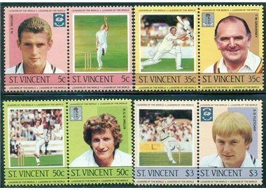 ST. VINCENT 1985 Cricket players 4x2v MNH**