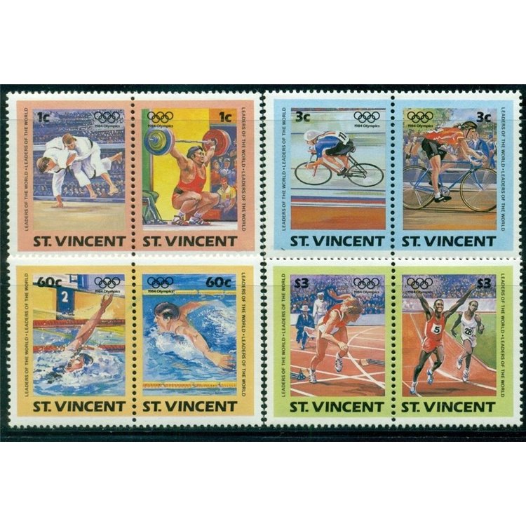 ST. VINCENT 1984 Olympic Games 4x2v MNH**