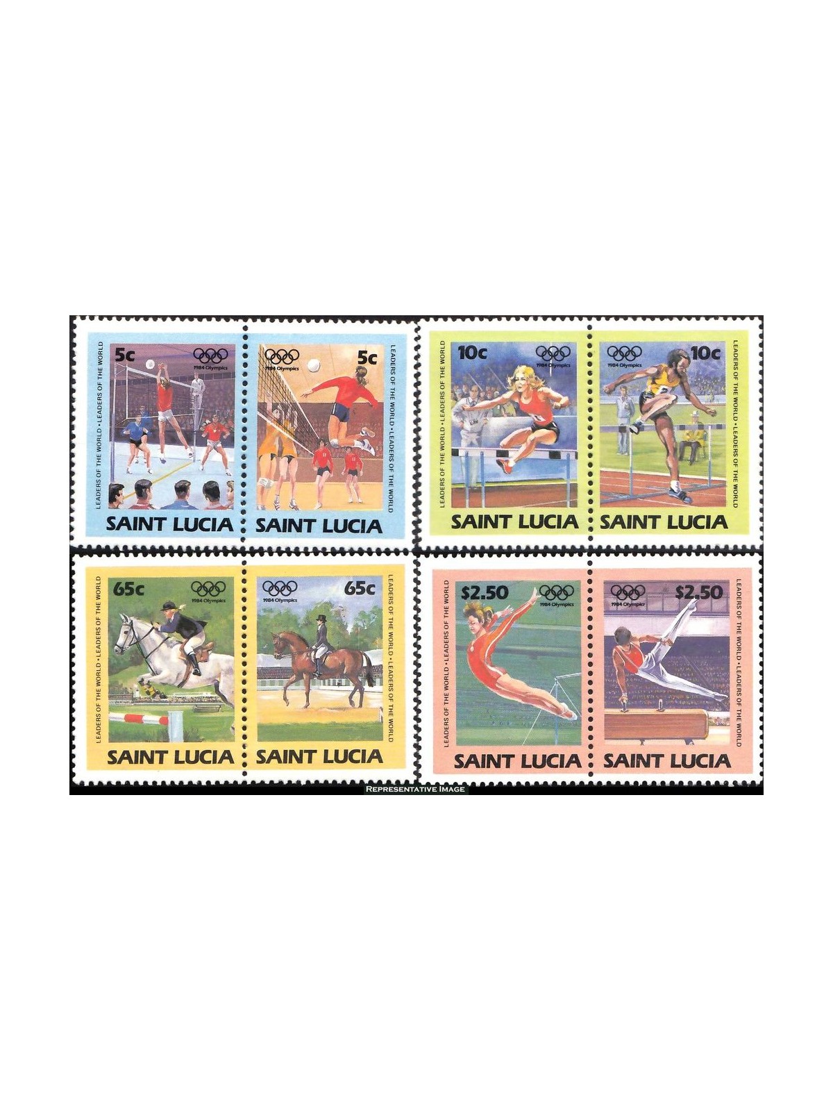 ST. LUCIA 1984 Olympic games 4x2v MNH**