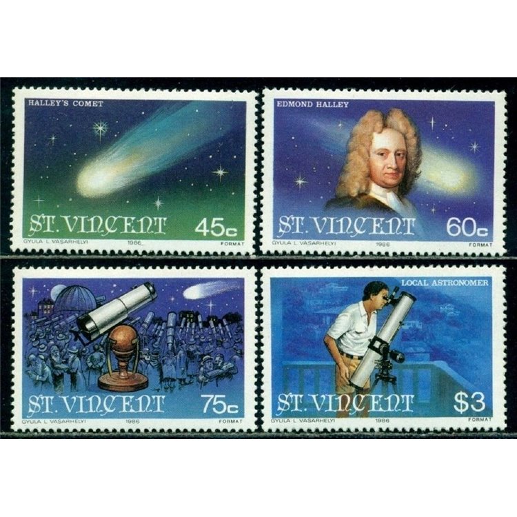 ST. VINCENT 1986 Halley's Comet 4v MNH**