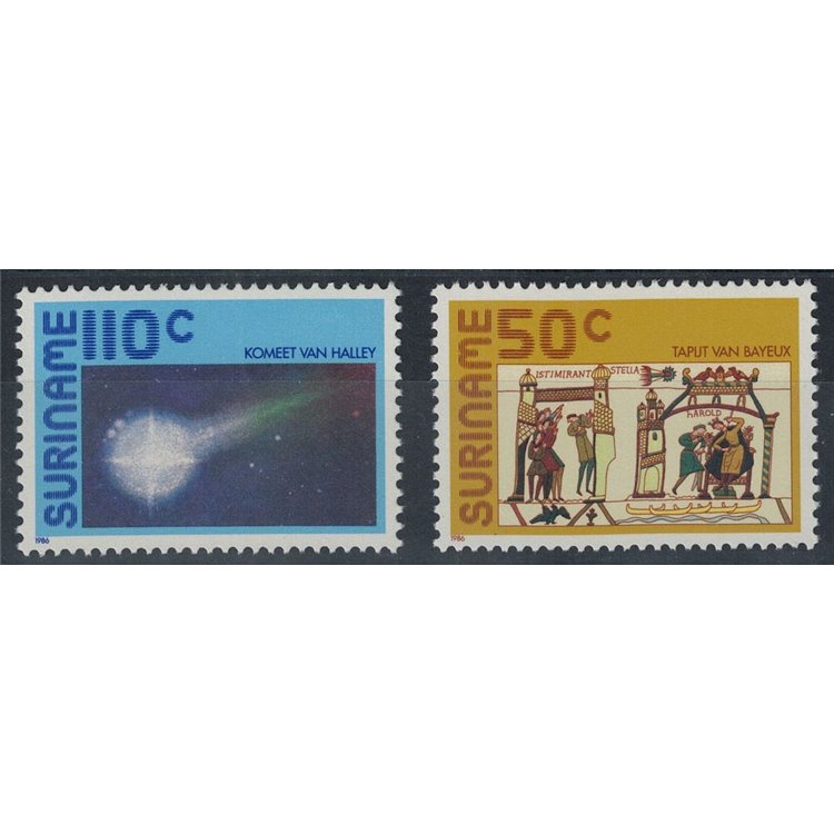 SURINAME 1986 Cometa di Halley 2v MNH**