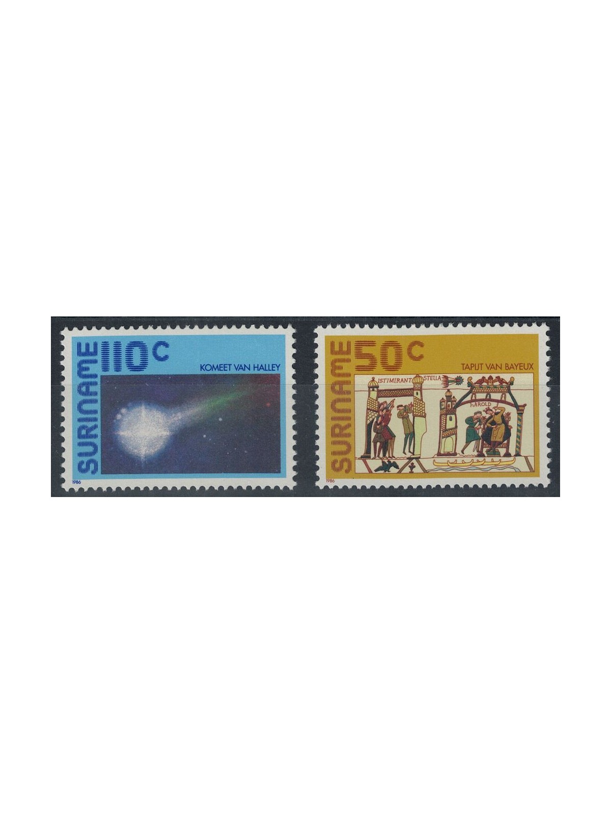 SURINAME 1986 Cometa di Halley 2v MNH**