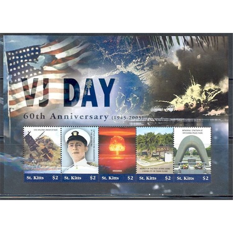 ST. KITTS 2005 VJ-Day 5v in MNH sheet**