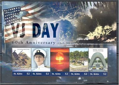 ST. KITTS 2005 VJ-Day 5v in MNH sheet**