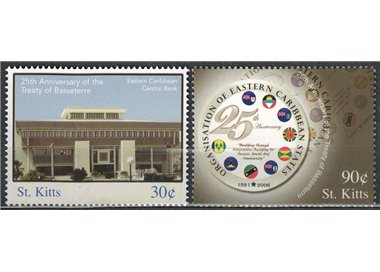 ST. KITTS 2006 25 years treaty of Basseterre 2v MNH**