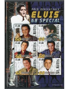 ST. KITTS 2008 Elvis Presley, 68 special 6v in MNH sheet**