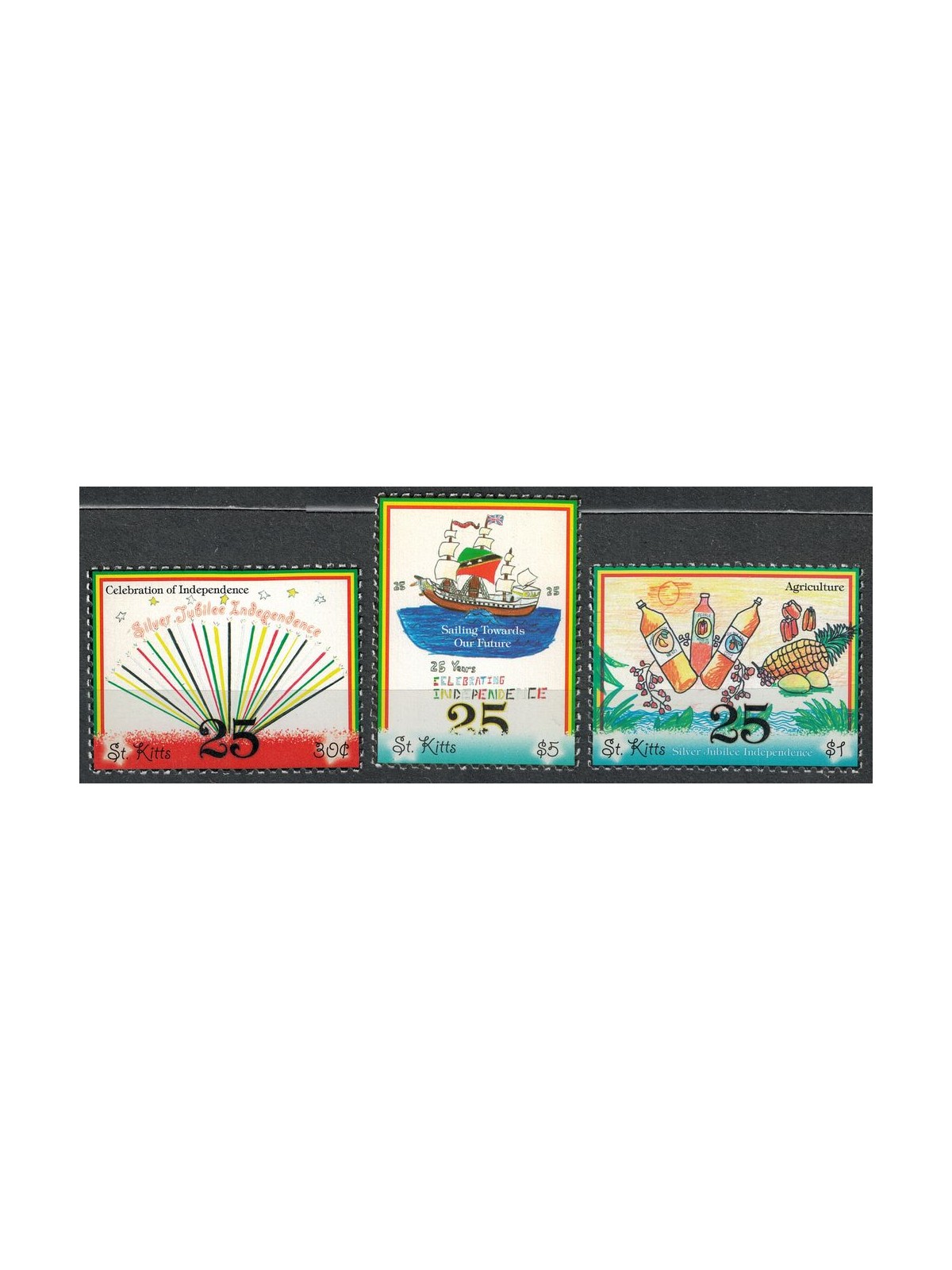ST. KITTS 2008 Silver Jubilee of Independence 3v MNH**