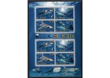 ST. KITTS 2007 Tiger Sharks 1 sheetlet of 8v MNH**