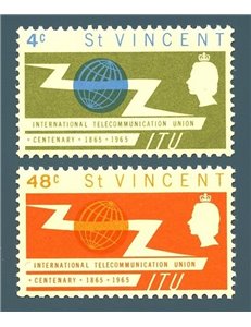 ST. VINCENT 1965 International Telecommunication Union 2v MNH**