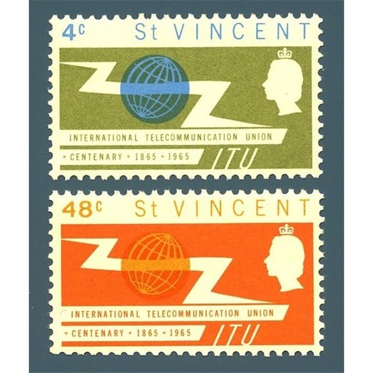 ST. VINCENT 1965 International Telecommunication Union 2v MNH**