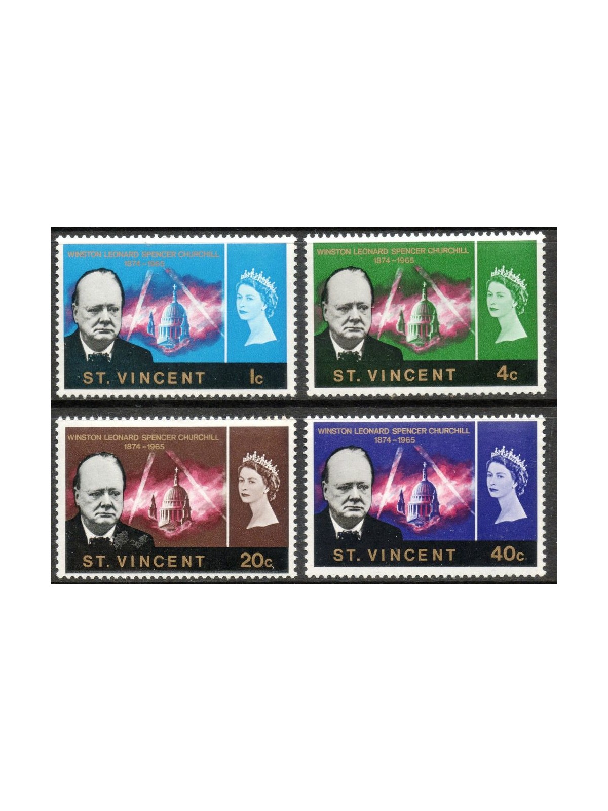 ST. VINCENT 1966 Sir Winston Churchill 4v MNH**