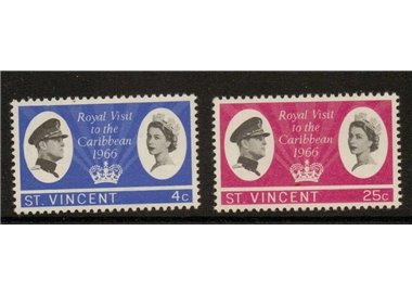 ST. VINCENT 1966 Royal visit 2v MNH**