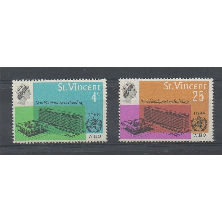 ST. VINCENT 1966 New WHO building 2v MNH**