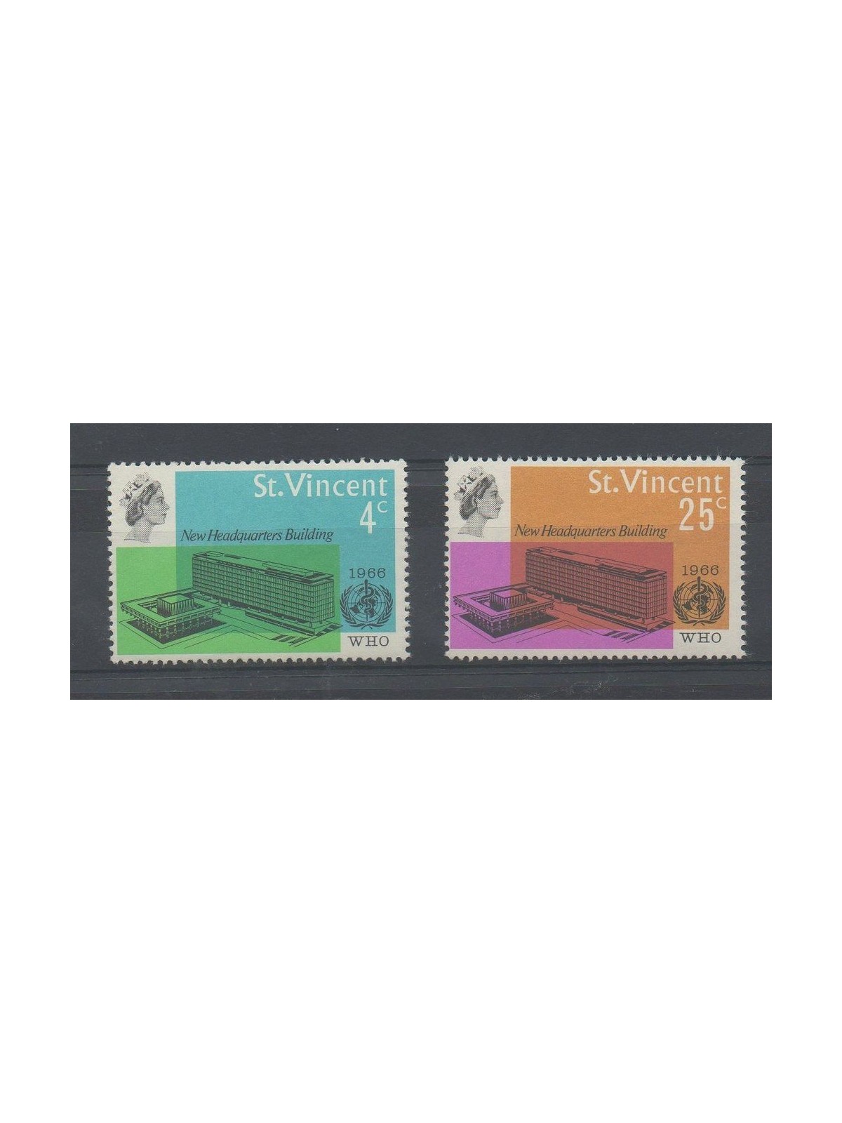 ST. VINCENT 1966 New WHO building 2v MNH**