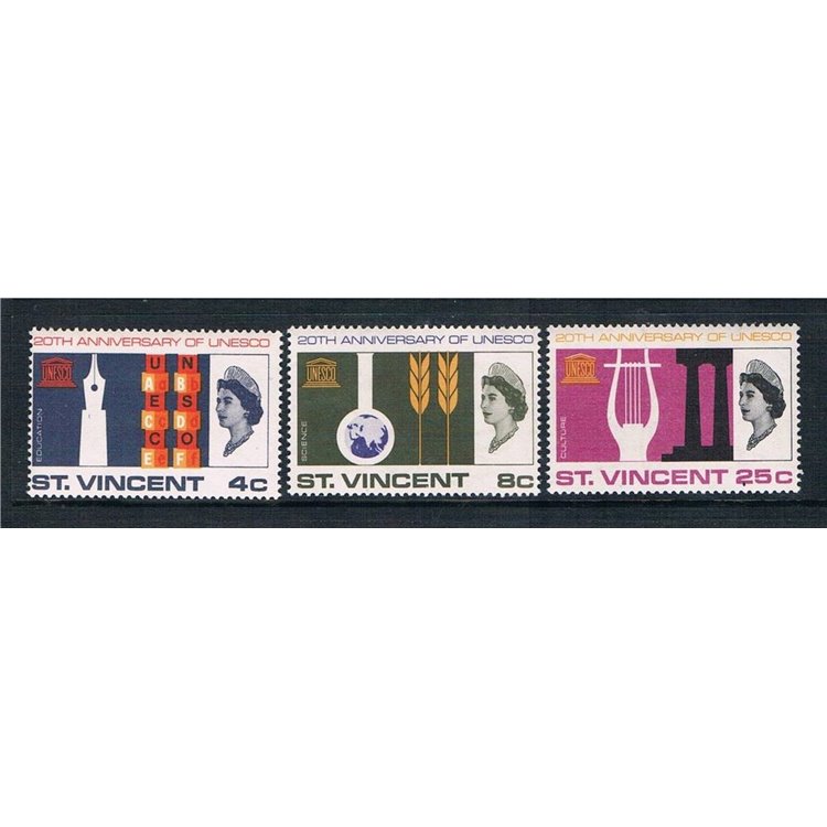 ST. VINCENT 1966 Unesco 3v MNH**