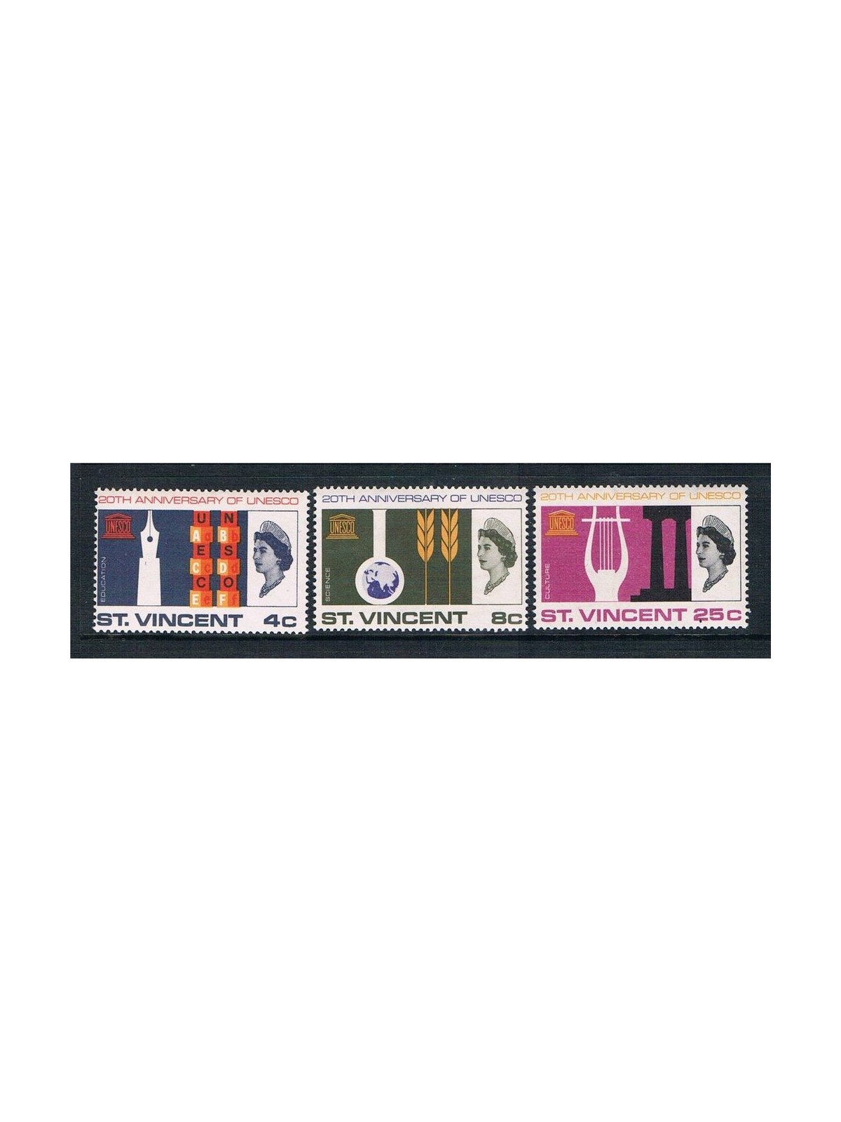 ST. VINCENT 1966 Unesco 3v MNH**