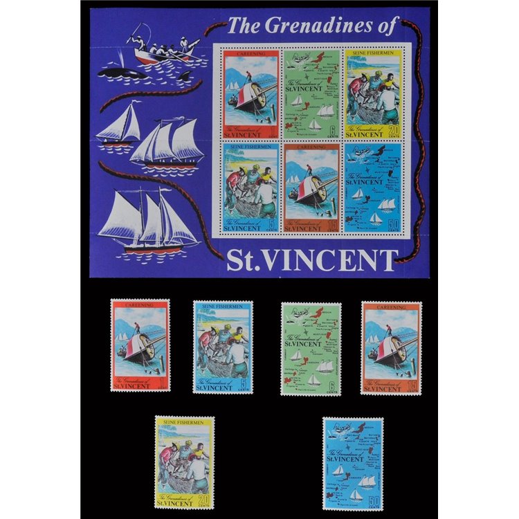 ST. VINCENT 1971 Daily life 6v + 1 s/s MNH**