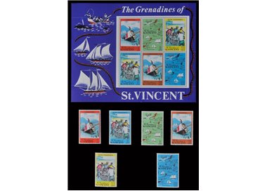 ST. VINCENT 1971 Daily life 6v + 1 s/s MNH**