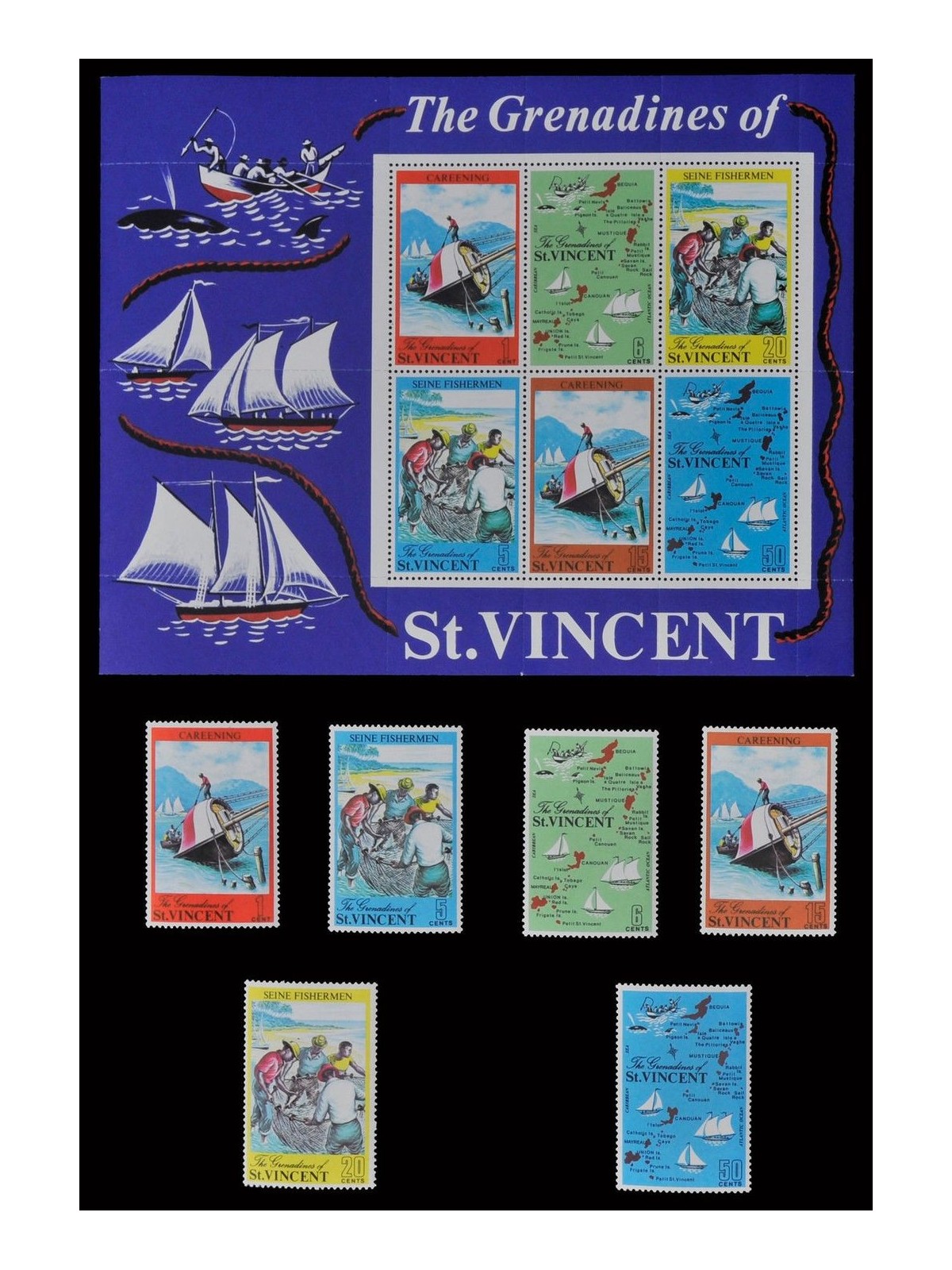 ST. VINCENT 1971 Daily life 6v + 1 s/s MNH**