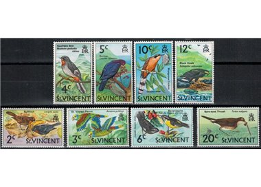ST. VINCENT 1969-73 Ordinary series, birds 8v MNH**