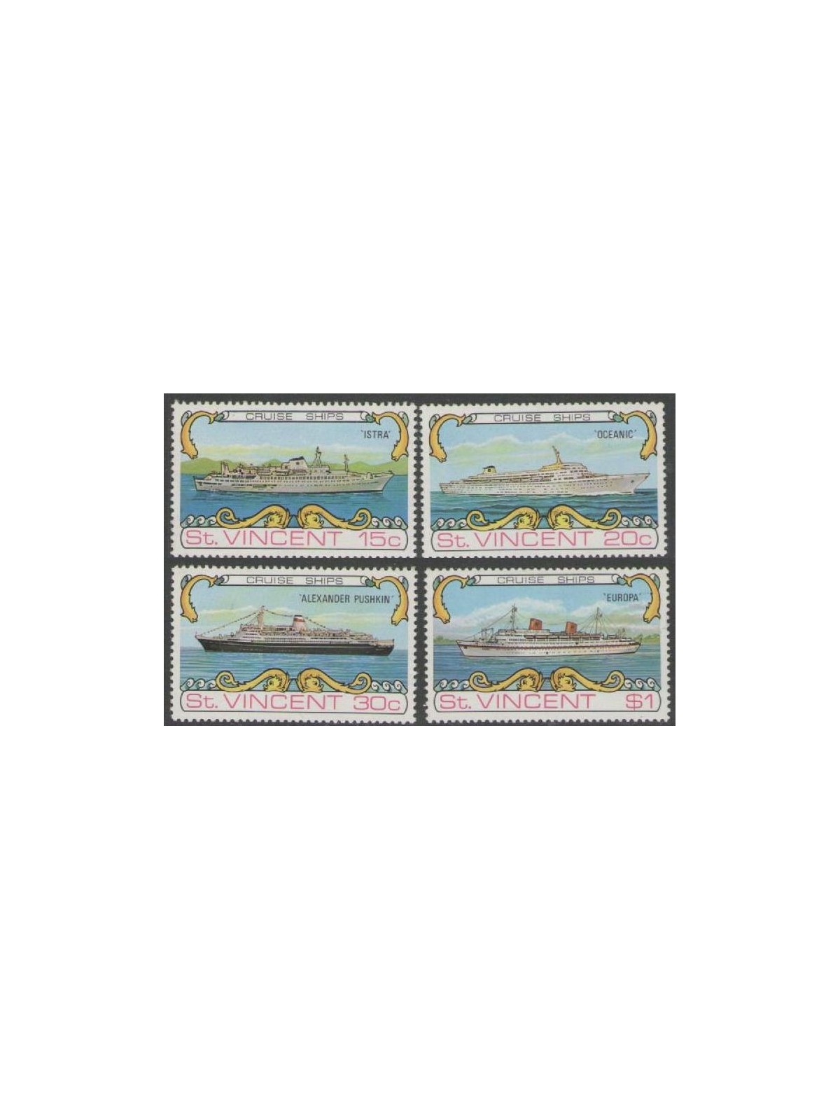 ST. VINCENT 1974 Cruise ships 4v MNH**