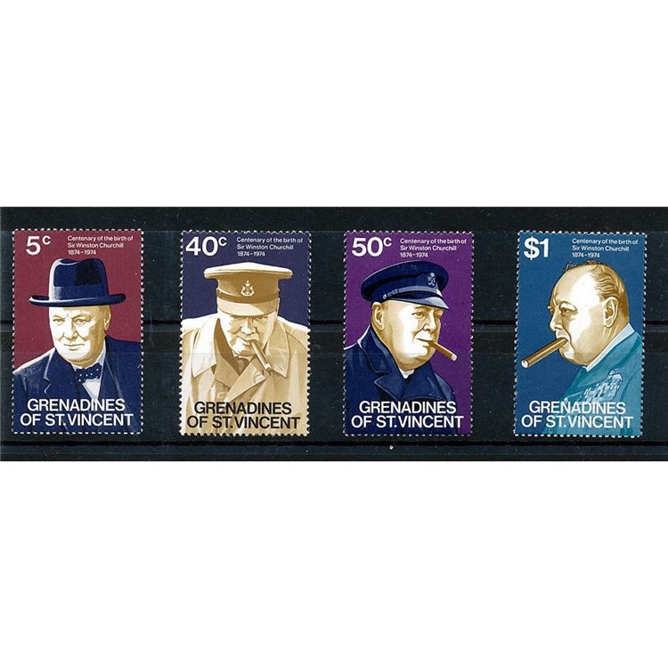ST. VINCENT 1974 Sir Winston Churchill 4v MNH**