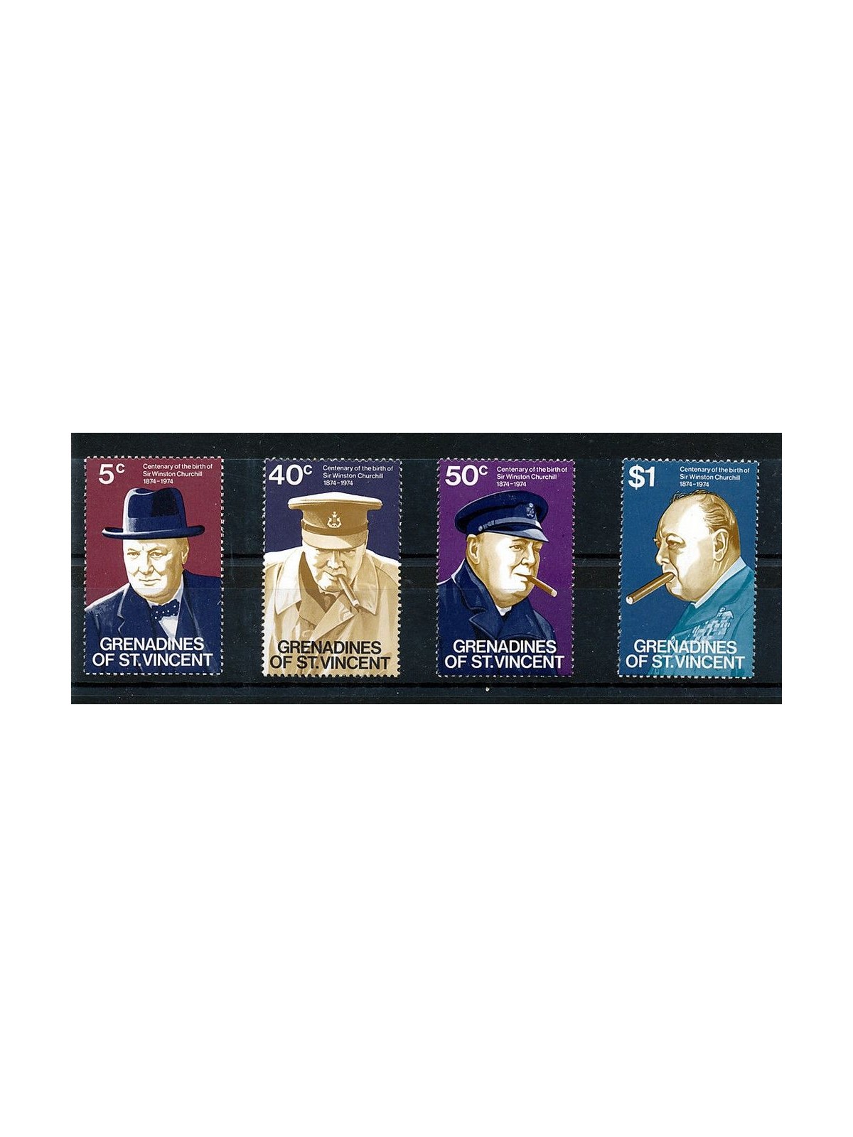ST. VINCENT 1974 Sir Winston Churchill 4v MNH**