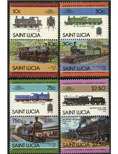 ST. LUCIA 1985 Trains, locomotives 8v MNH**