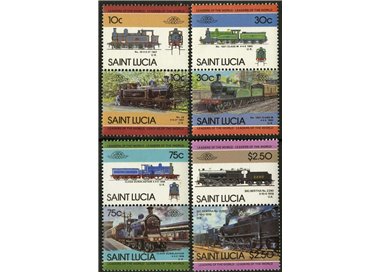 ST. LUCIA 1985 Trains, locomotives 8v MNH**