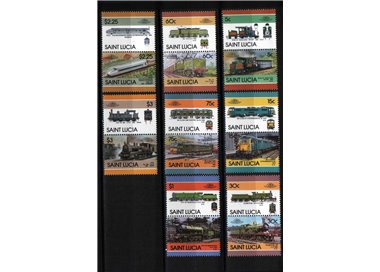 ST. LUCIA 1986 Treni, locomotive 16v MNH**