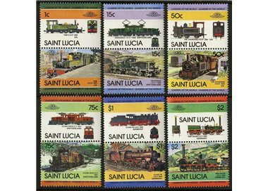 ST. LUCIA 1984 Trains, locomotives 12v MNH**