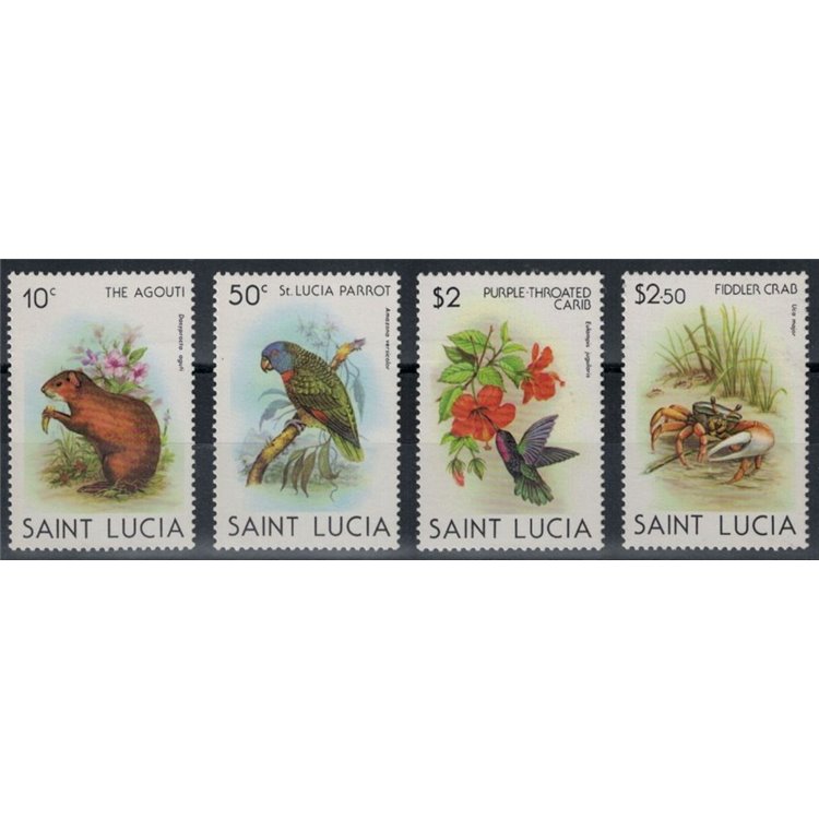 ST. LUCIA 1980 Fauna and flora 4v MNH**