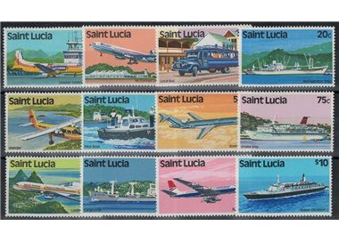 ST. LUCIA 1980 Ordinary set, means of transport 12v MNH**
