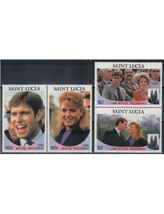 ST. LUCIA 1986 Nozze Reali, Andrea e Sarah 4v MNH**