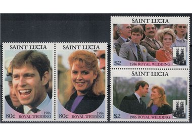 ST. LUCIA 1986 Royal Wedding, Andrew and Sarah 4v MNH**