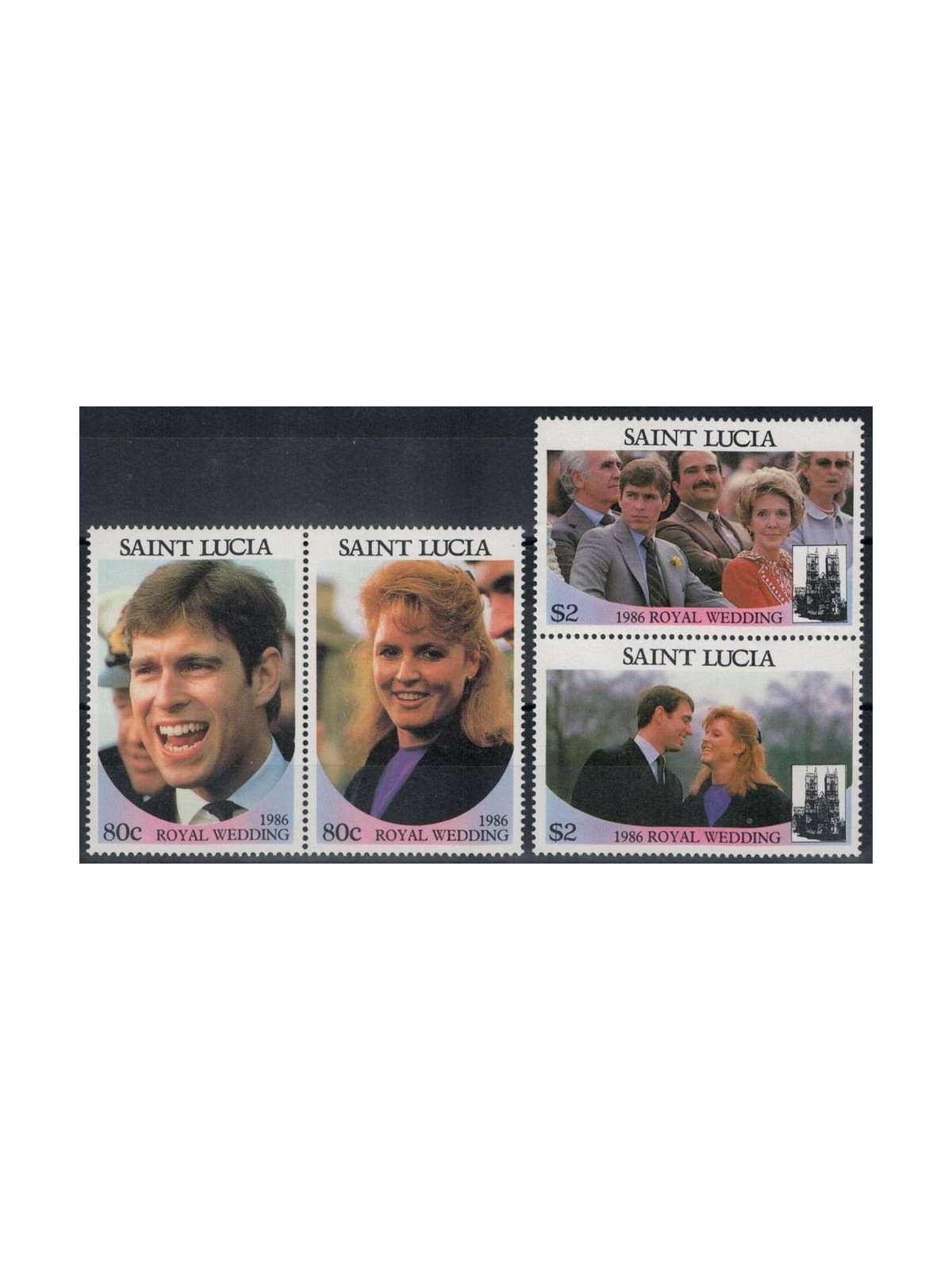 ST. LUCIA 1986 Nozze Reali, Andrea e Sarah 4v MNH**