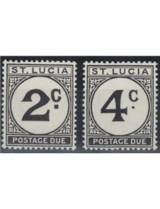 ST. LUCIA 1965 Segnatasse 2v MNH**