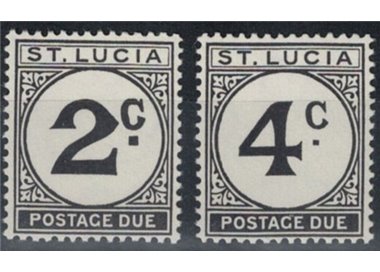 ST. LUCIA 1965 Segnatasse 2v MNH**