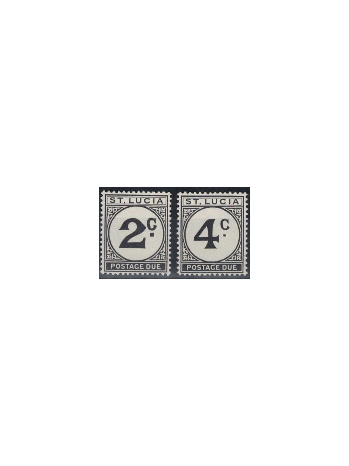 ST. LUCIA 1965 Segnatasse 2v MNH**