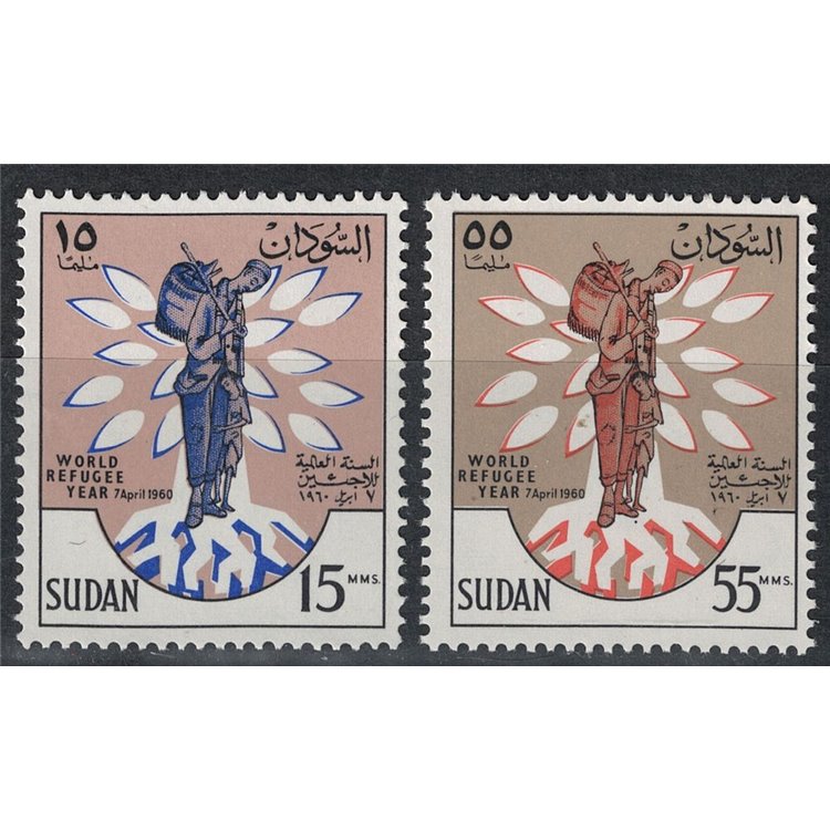 SUDAN 1960 World Refugee Year 2v MNH**