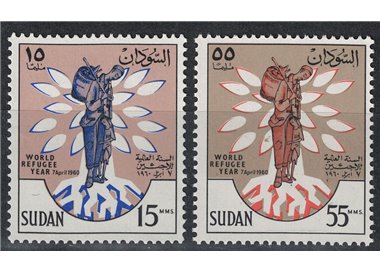 SUDAN 1960 Anno mondiale del rifugiato 2v MNH**
