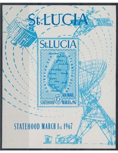 ST. LUCIA 1967 Associated Statehood (unissued) s/s MNH** ©