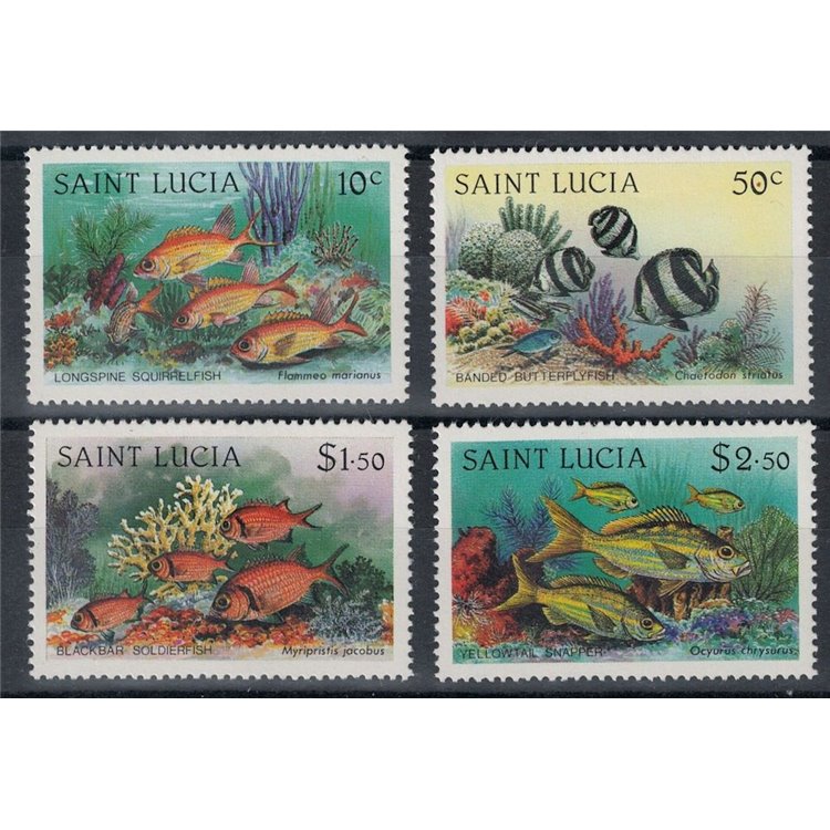 ST. LUCIA 1983 Fauna marina, pesci 4v MNH**