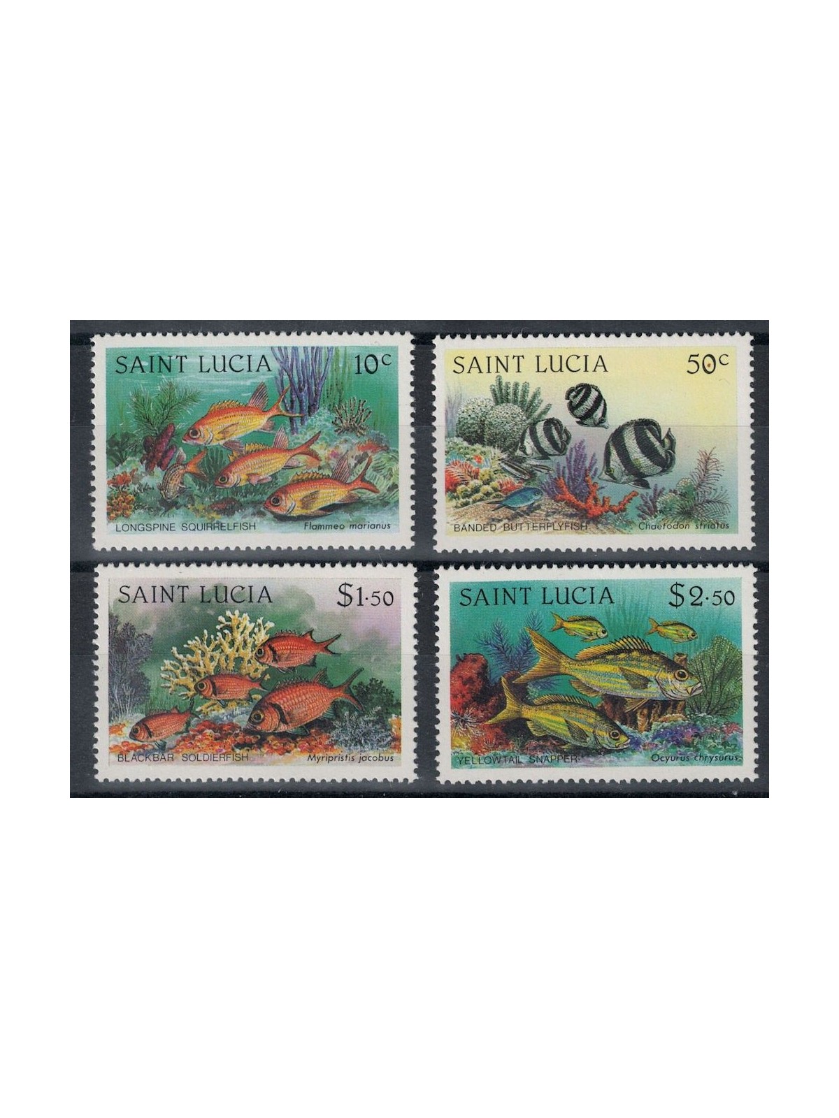ST. LUCIA 1983 Fauna marina, pesci 4v MNH**