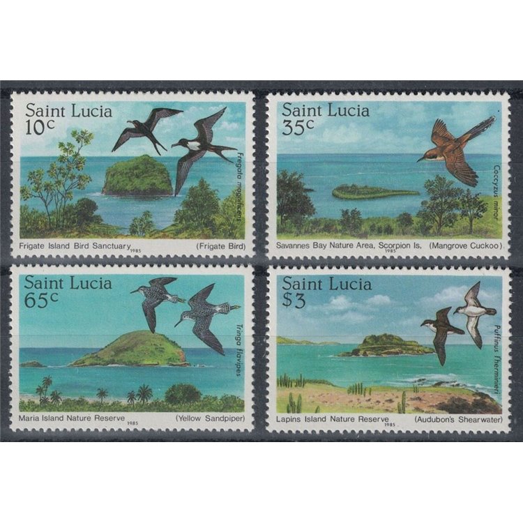 ST. LUCIA 1985 Nature reserves, birds 4v MNH**